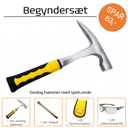 Begyndersæt til fossil- og sten- og krystaljagt