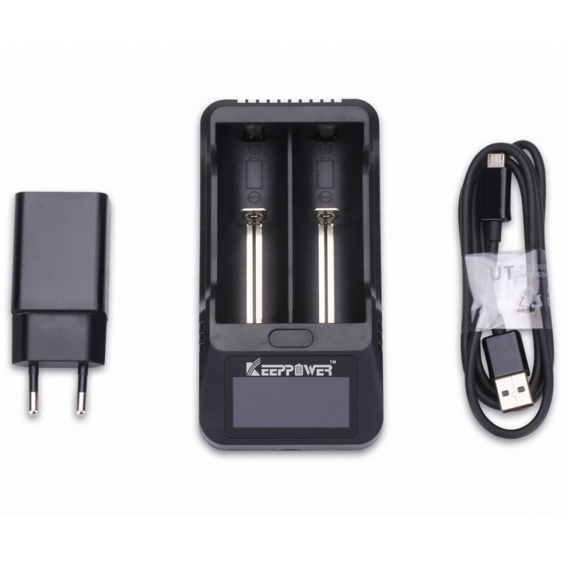 KeepPower EU adapter 220v oplader og kabel